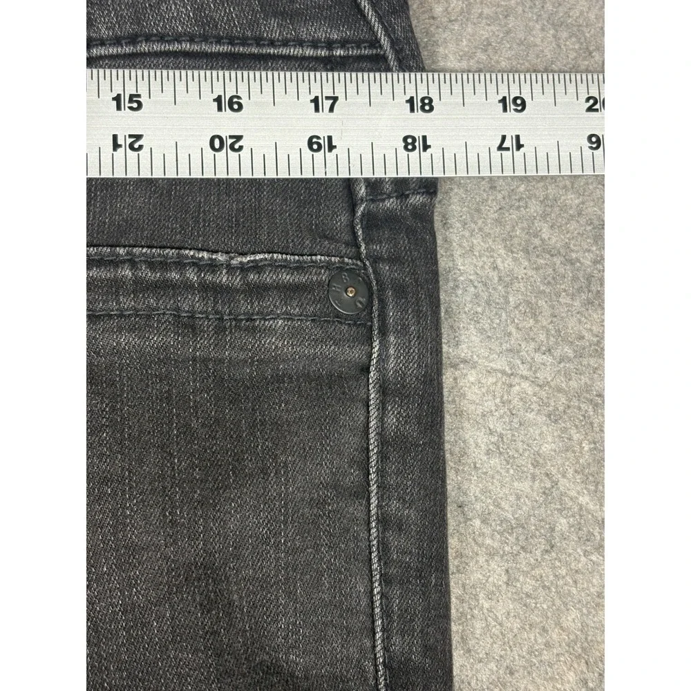True Religion Mens Super Skinny Moto Jeans Faded Black Ribbed Knee